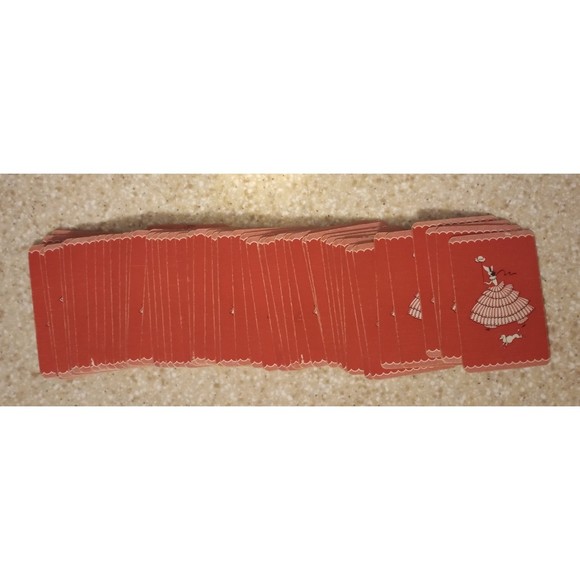 Vintage Mini Playing Cards Dancing Lady Parasol with Poodle - 1930s - Picture 7 of 9